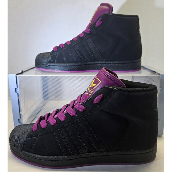 Adidas Men's Black/Burgundy/Yellow Original Pro Model 2 Sneakers Size 8.5 - Picture 1 of 16